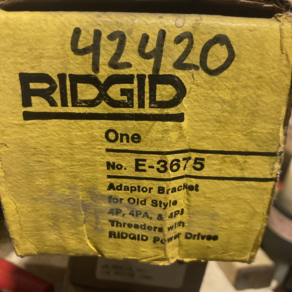 RIDGID E-3675 ADAPTER BRACKET FOR OLD STYLE 4PJ THREADER 42420