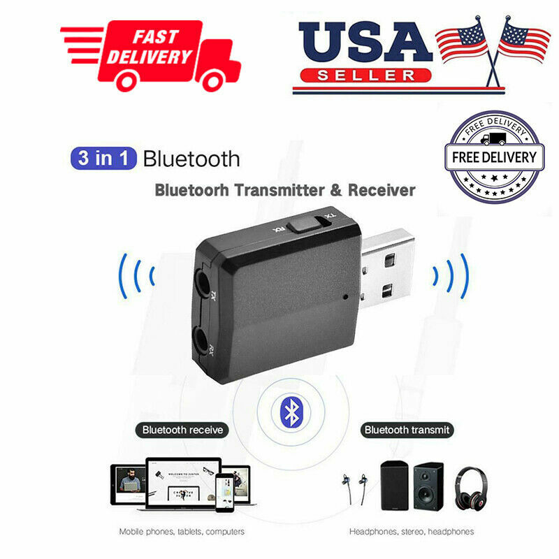 3 in 1 USB Bluetooth 5.0 Audio Transmitter/Receiver Adapter For TV/PC/Car Grace
