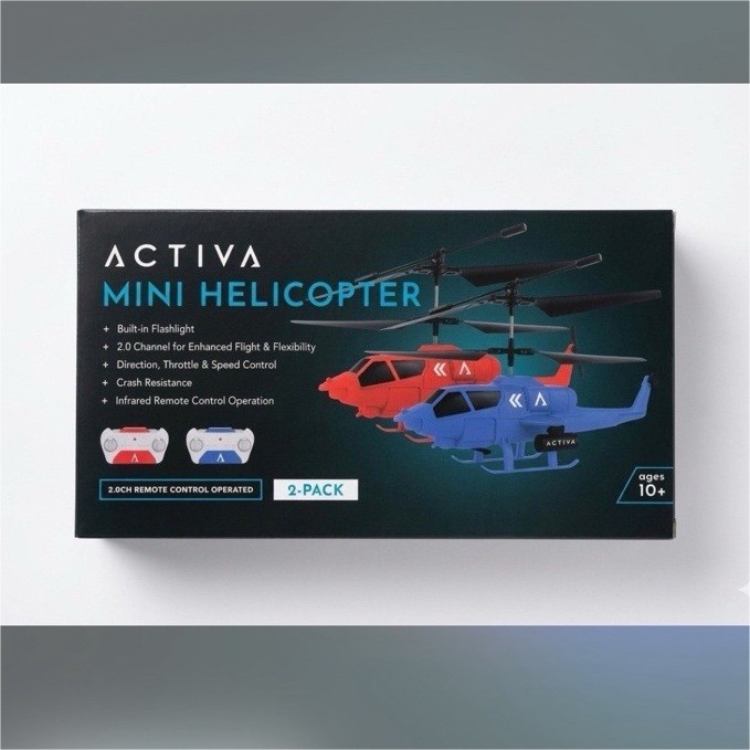 Activa Mini Helicopter 2-Pack Remote Control Toy Grade Red Blue