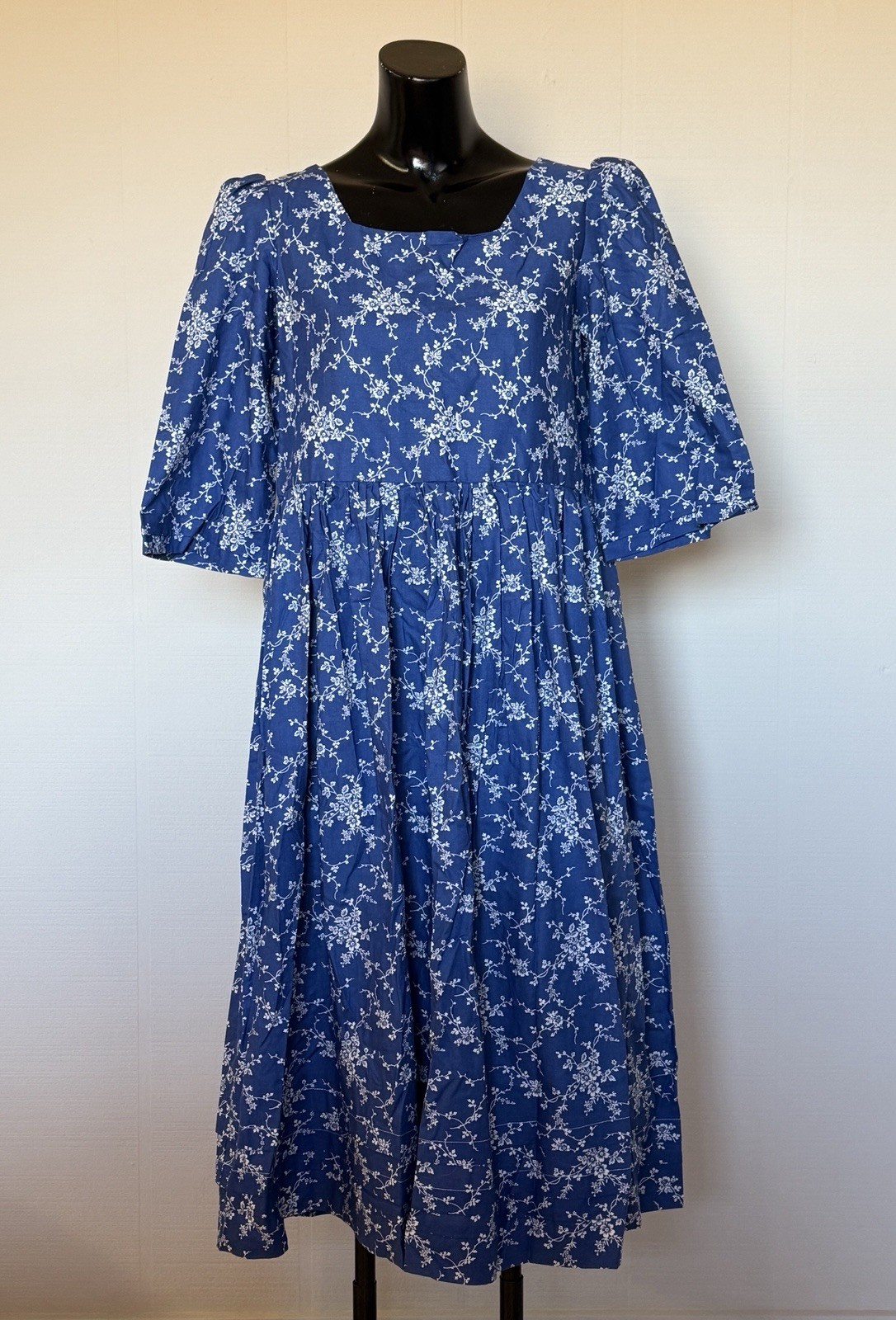 NEW Colonial Williamsburg Reproduction Ball Gown Dress Blue Floral Women’s 9/10