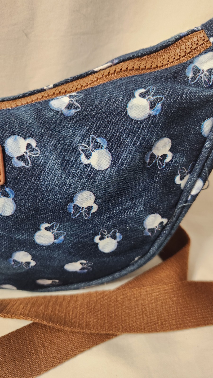 Disney Denim Minnie Mouse BioWorld Blue Crossbody Bag