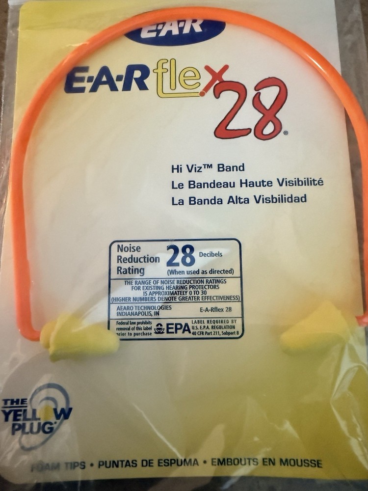 3M 320-1000, E-A-Rflex 28 Hearing Protector, NRR 28 dB, Regular Size, 1 Pair