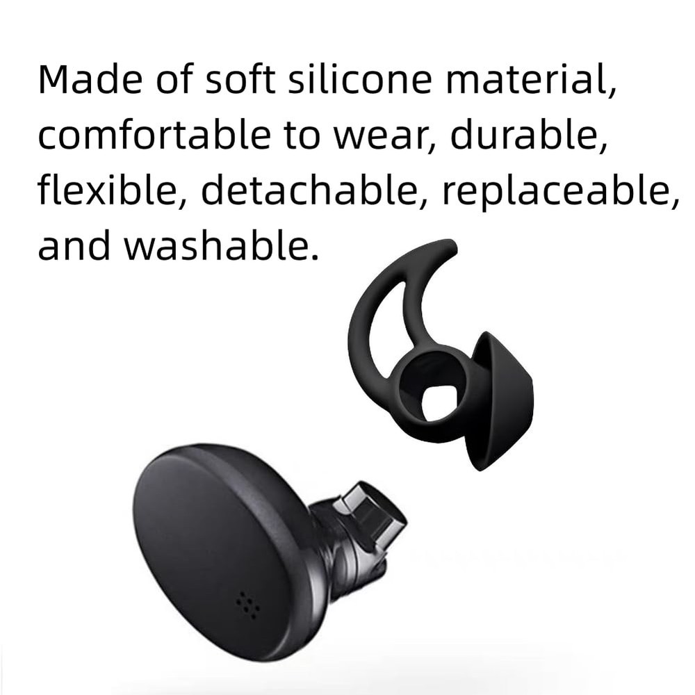 SNHTLS Earbud Replacement Tips Silicone Compatible SML, Black