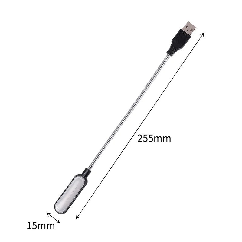 2x USB Laptop Computer PC Reading Lights Metal Flexible Bendable White/Black