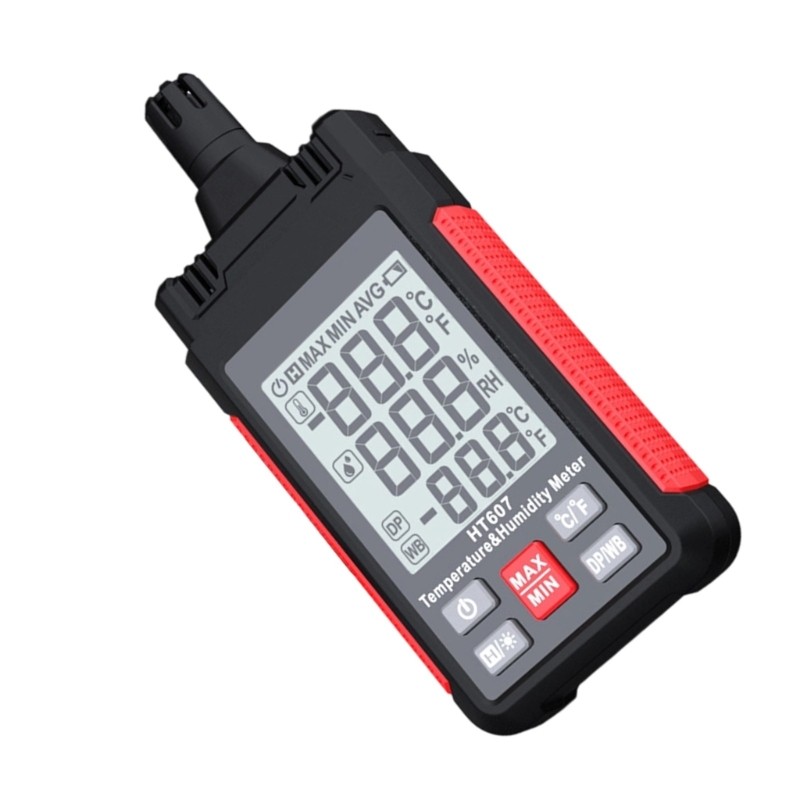 Digital Temperature Humidity Meter with Dew Point Wet Bulb LCD Backlight