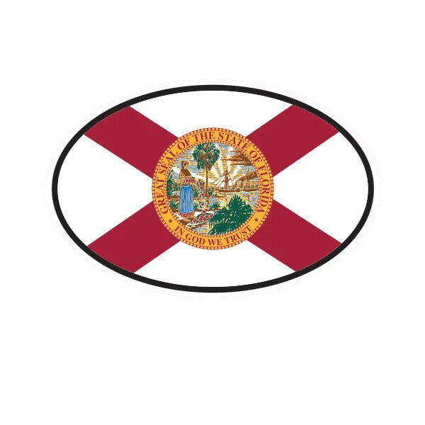 Florida State Flag Oval Sticker Decal