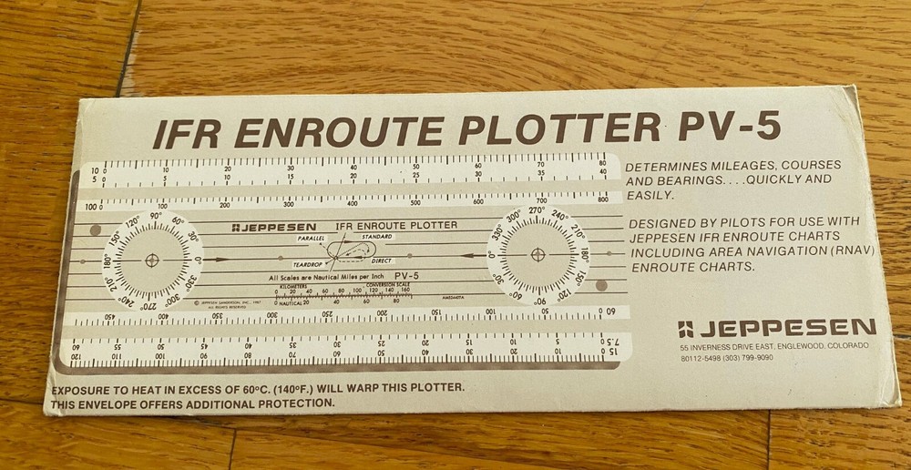 JEPPESEN IFR ENROUTE PLOTTER model # PV-5 