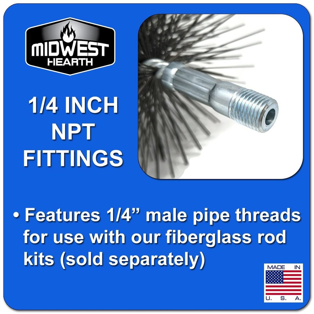 Midwest Hearth Rectangle Wire Chimney Cleaning Brush (7" x 11" Rectangle) Mad...