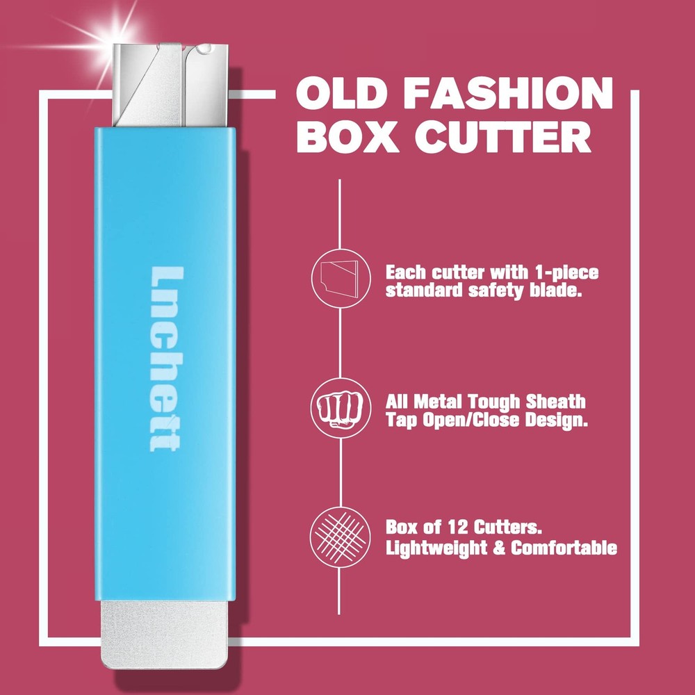Cutter, 12-Pack Retractable Cardboard Mini Cutter for Packages, Boxes and , A...