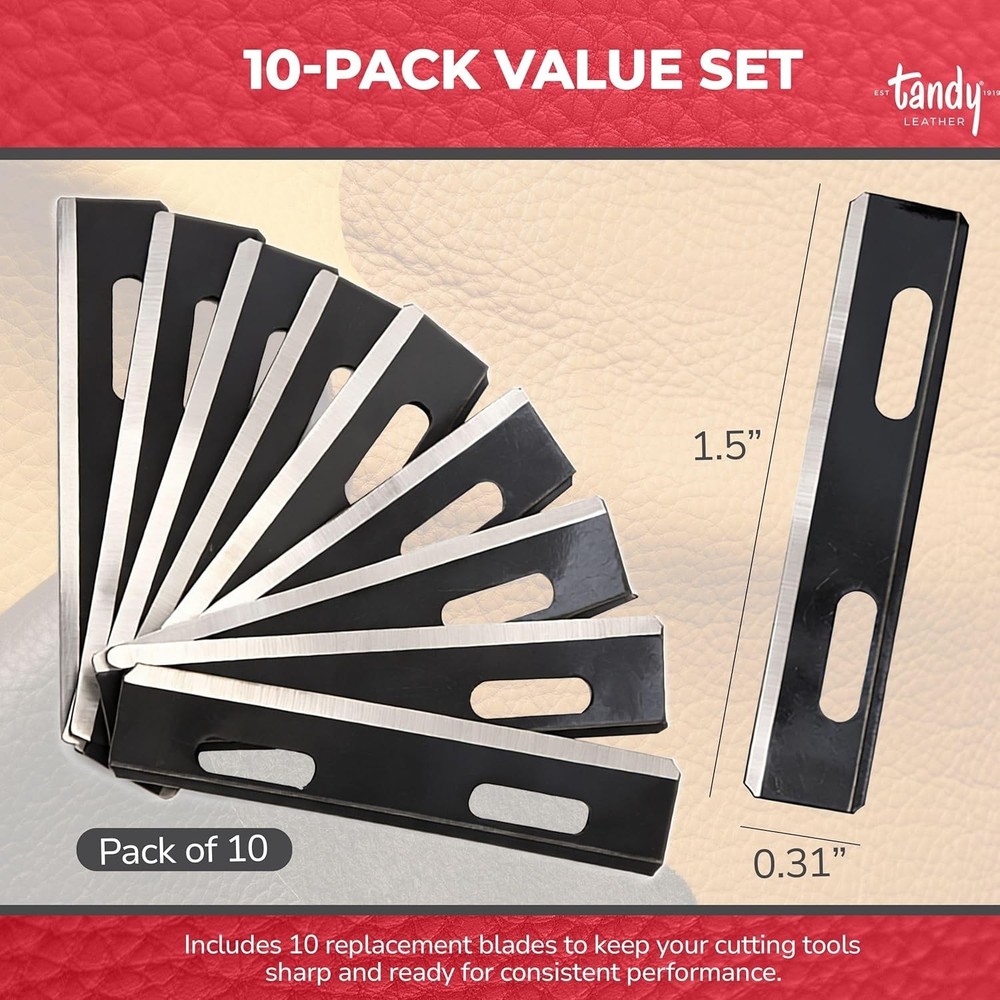 10-Pack Precision Blades - Essential Replacement for Leather Crafting Tools