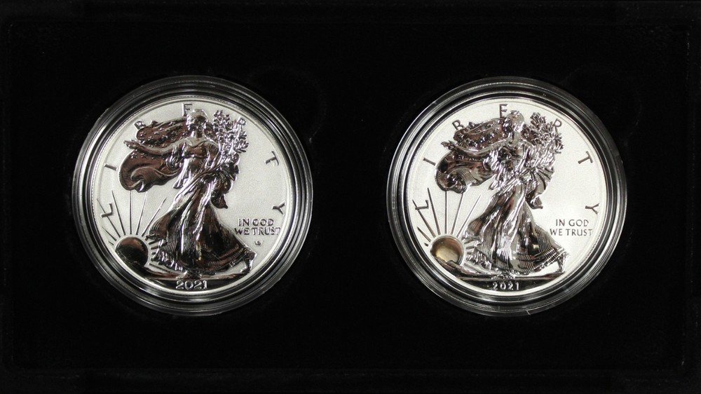 2021 WS $1 Silver Eagle Reverse Proof 2-Coin Designer Edition Set OGP