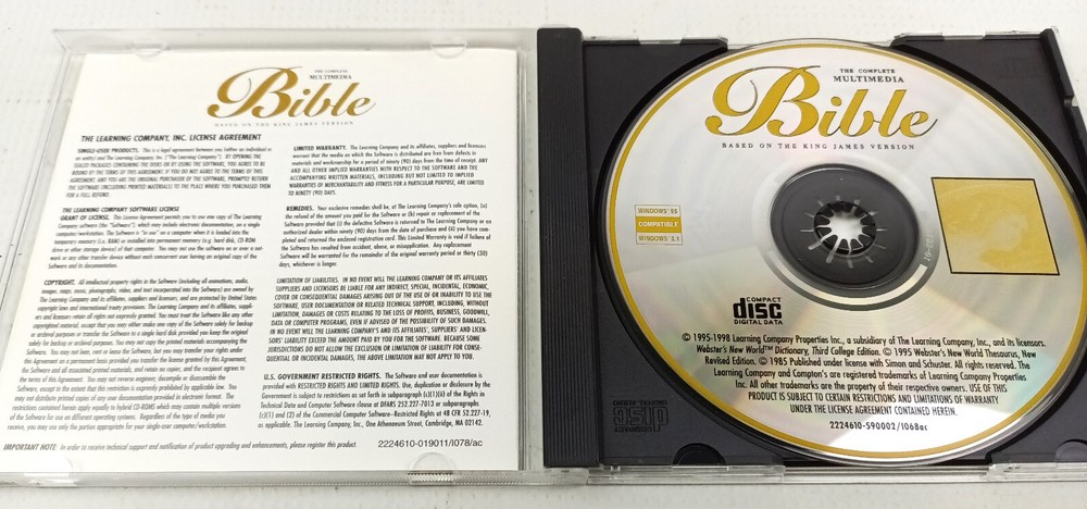 Comptons Bible Collection 3 CD-ROMs Windows Interactive Bible Multimedia Stories