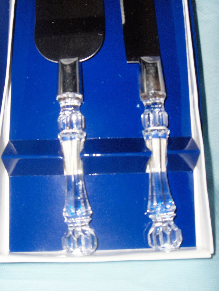 CAKE SERVER & KNIFE Nice Cake Server & Knife Set with Acrylic Handles w/box (A1)