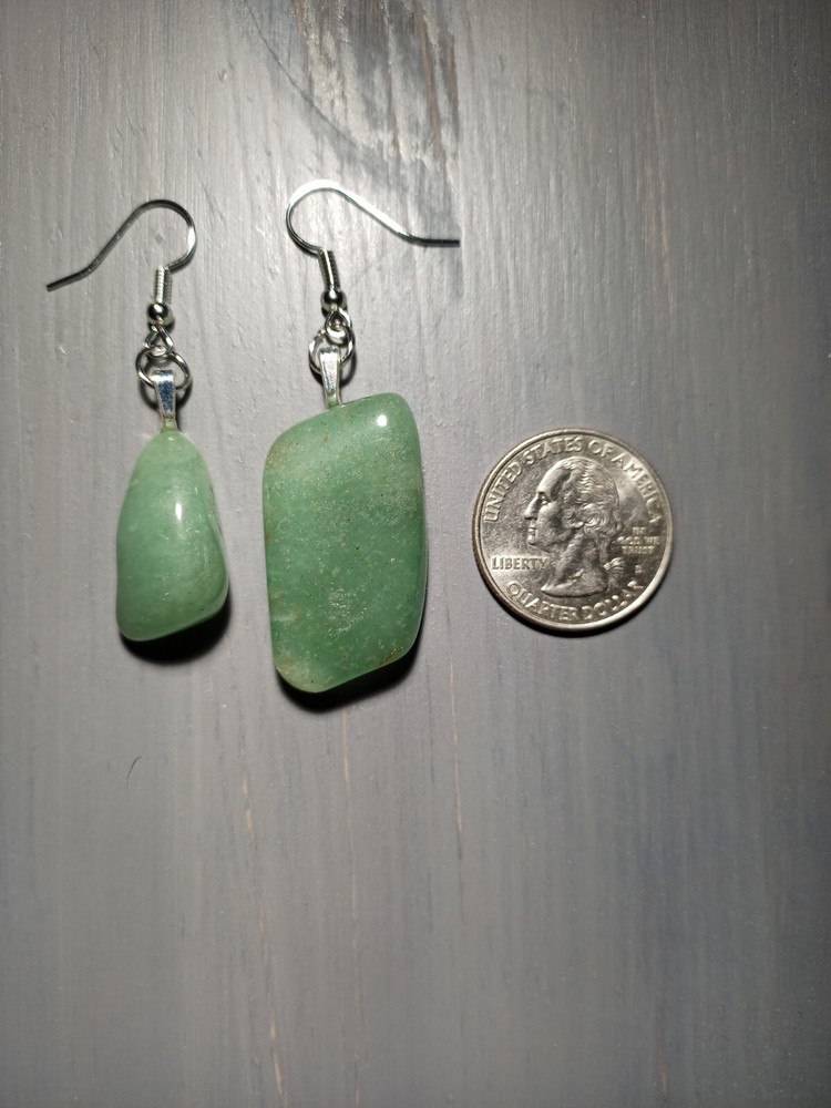 Serpentine - Tumbled Stone Earrings