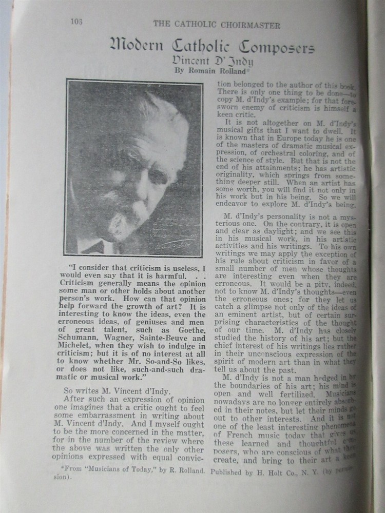 The Catholic Choirmaster Autumn Issue 1922