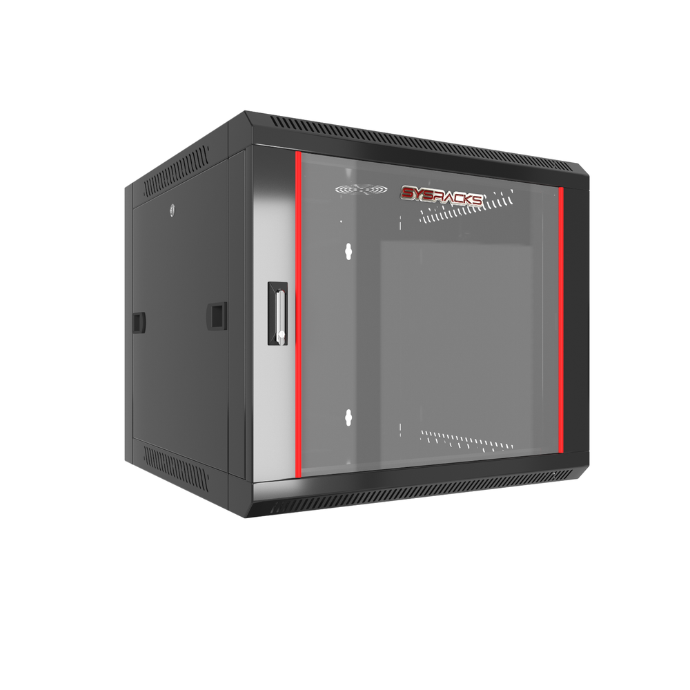 Sysracks - 9U Network Rack Wall Mount - Locking Server Cabinet – 24-Inch Depth -