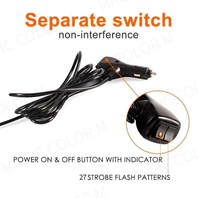 22.8 InLED Strobe Light Bicolor Led Windshield Emergency Warning Traffic Advisor