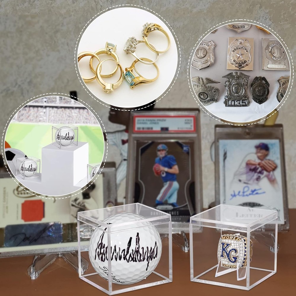 Championship Ring Display Case 3pcs Clear Acrylic Plastic Baseball