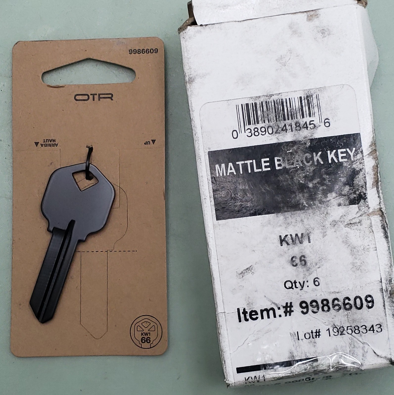 Qty 2 New Minute Key 986609 Black #66 KW1 Brass House/Entry Key Blank