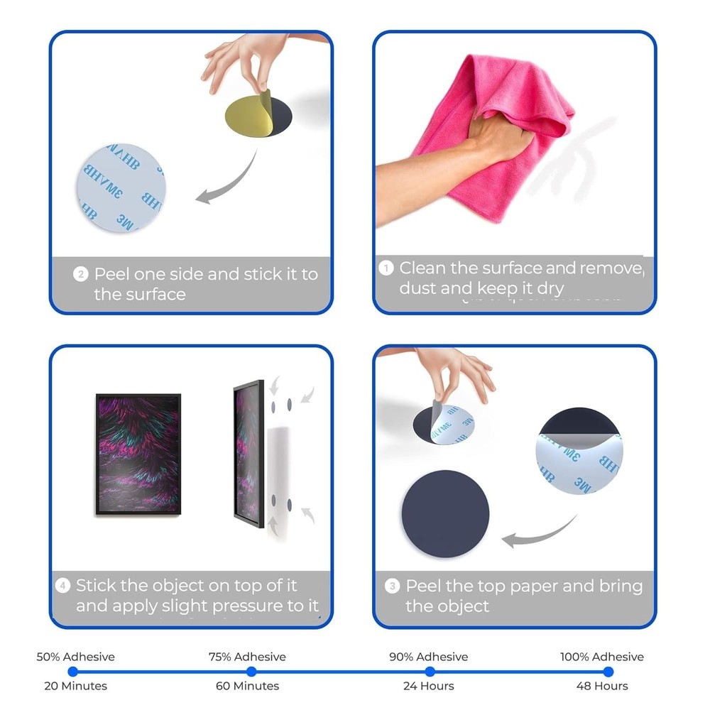 Durable Double-Sided Adhesive Circles – 4 Pack, Ideal for Various Surfaces