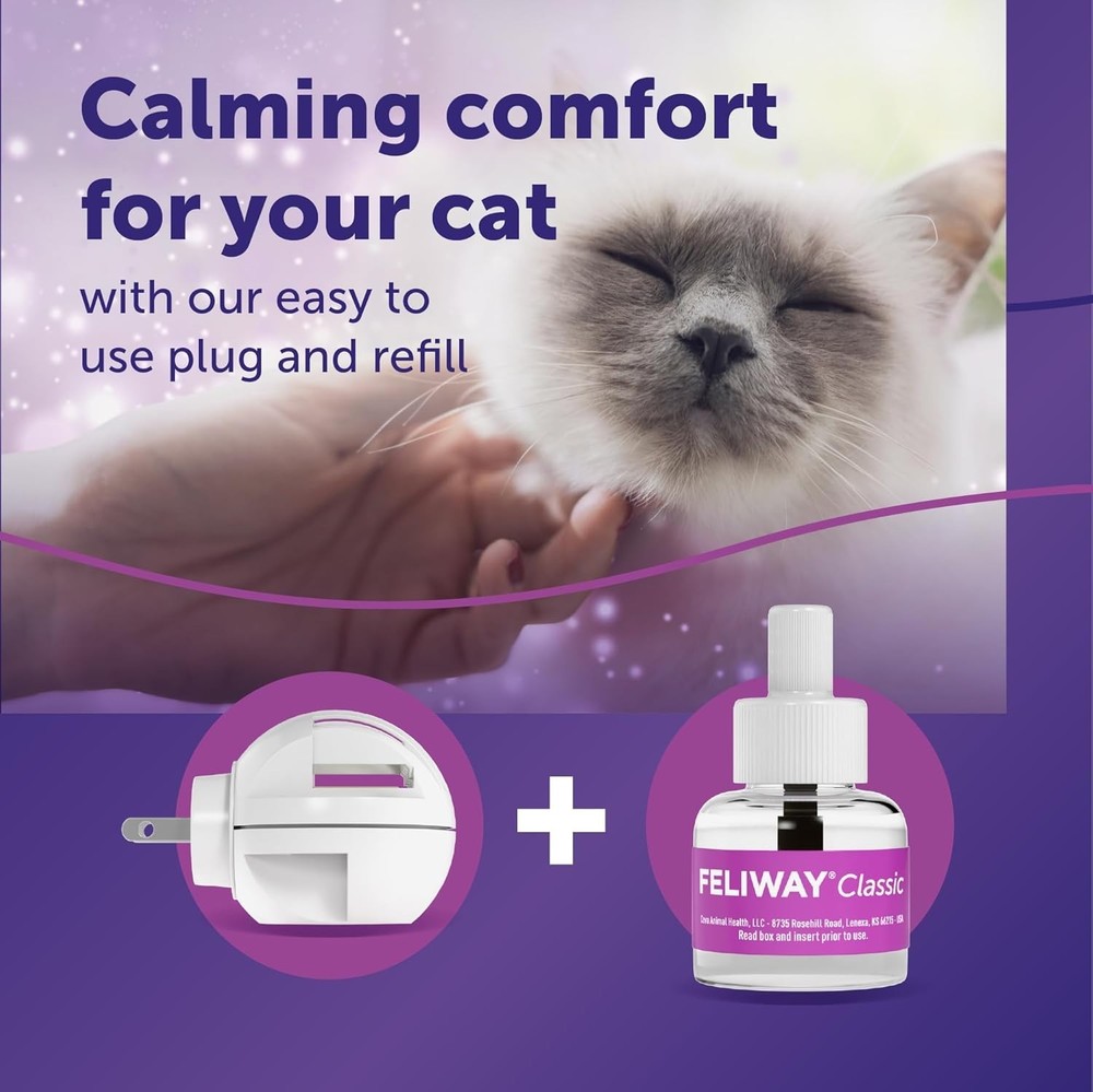 Classic 30 Day Cat Calming Plug In Pheromone Diffuser Starter Kit, 48ml - Hel...