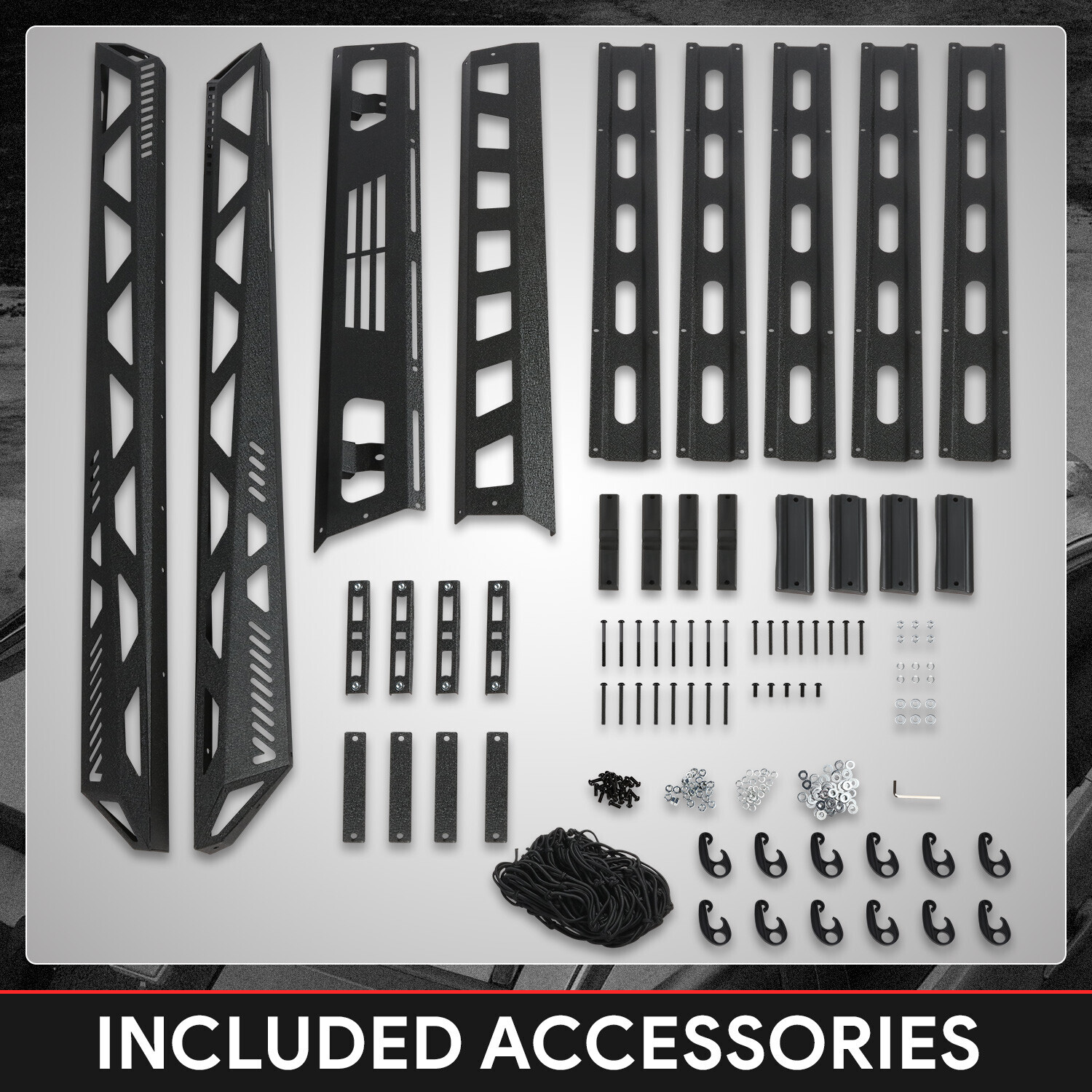 55" x 41" Steel Roof Rack Top Cargo Luggage Carrier Basket+Wind Fairing Black