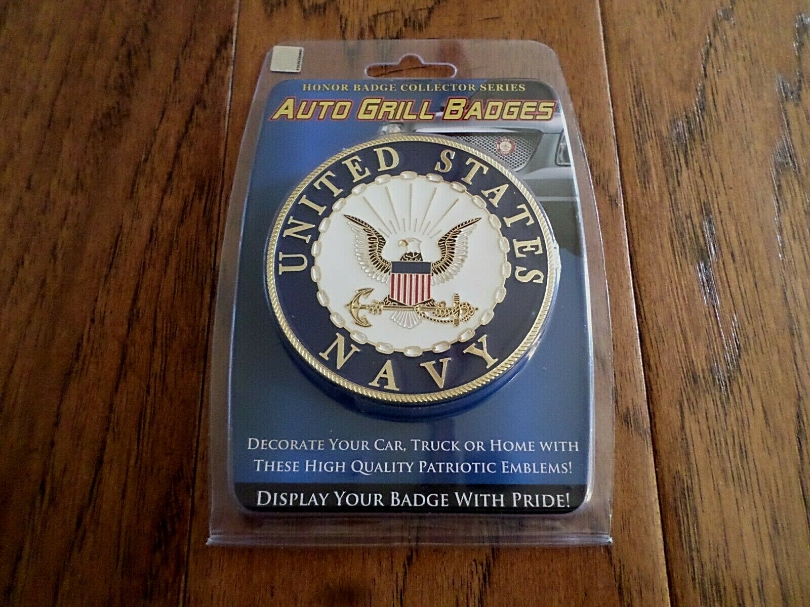 U.S NAVY AUTOMOBILE GRILL BADGE ALL WEATHER EMBLEM AUTO HOME MEDALLION