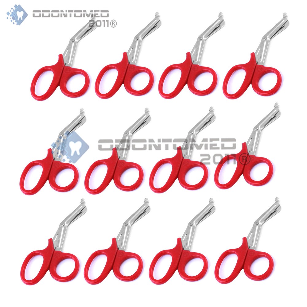12 Emt Utility Scissors Shears 7.25" Red Colored