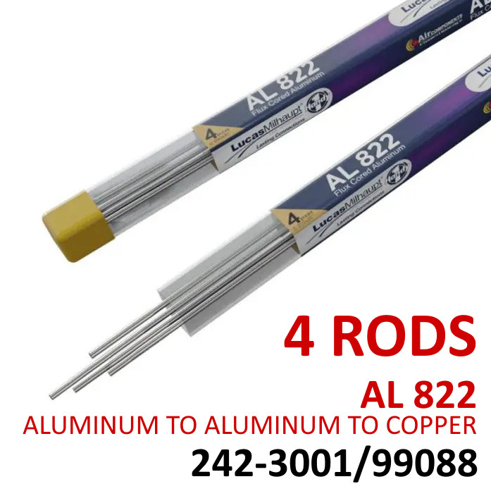 (4) Lucas-Milhaupt OE Brazing Rods AL822/99088 Aluminum to Aluminum to Copper