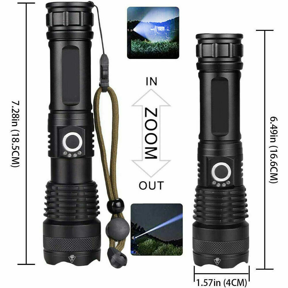 70-LED Rechargeable Tactical Flashlight | USB Torch for Camping & Outdoor Use