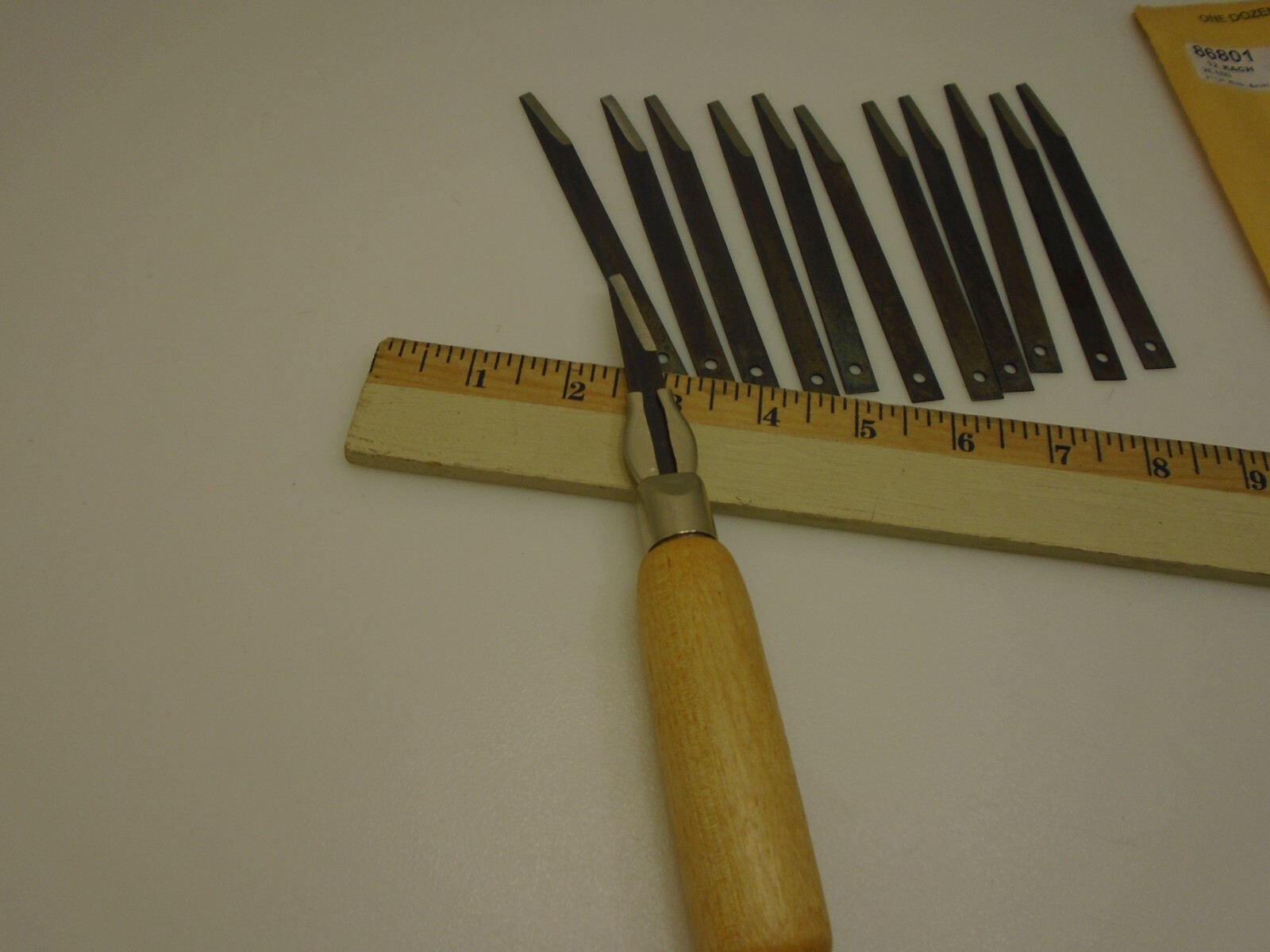 R Murphy Extension Blades (12) Bevel 2EXBB 4 3/4" x 3/8 inch 18ga 86801 & Handle