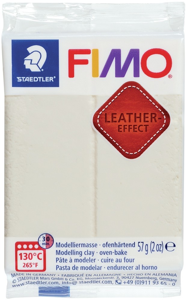Fimo Leather Effect Polymer Clay 2oz-Ivory - 5 Pack