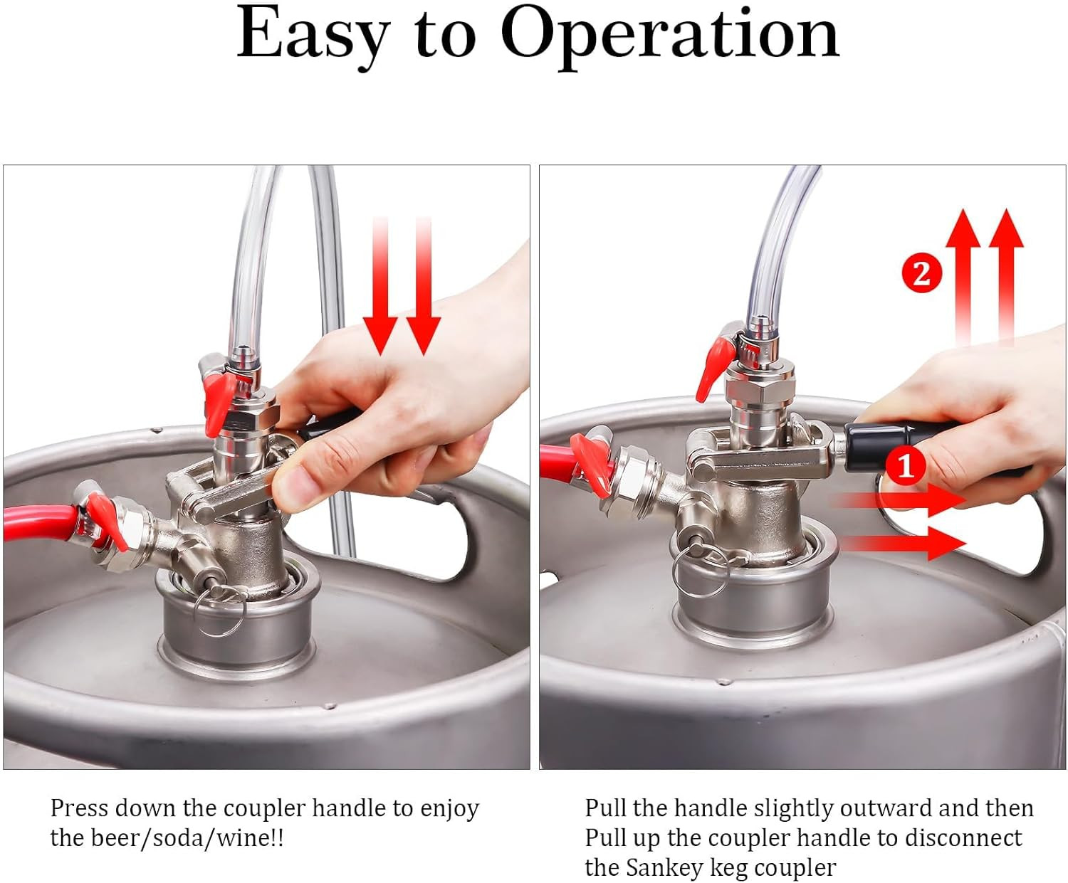 Keg Coupler 304 Stainless Steel Probe Sankey Keg Coupler D System Keg Tap for Ke