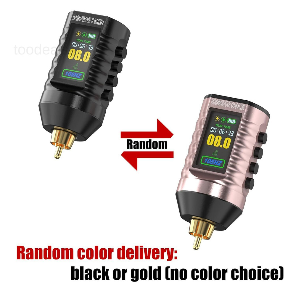 Wireless Tattoo Power Supply Rechargeable Cordless Black