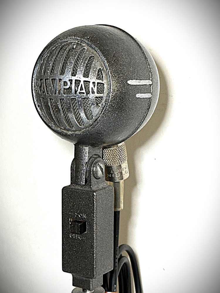 Rare 1940's Grampian Moving Coil Dynamic microphone, working, w/cable & base