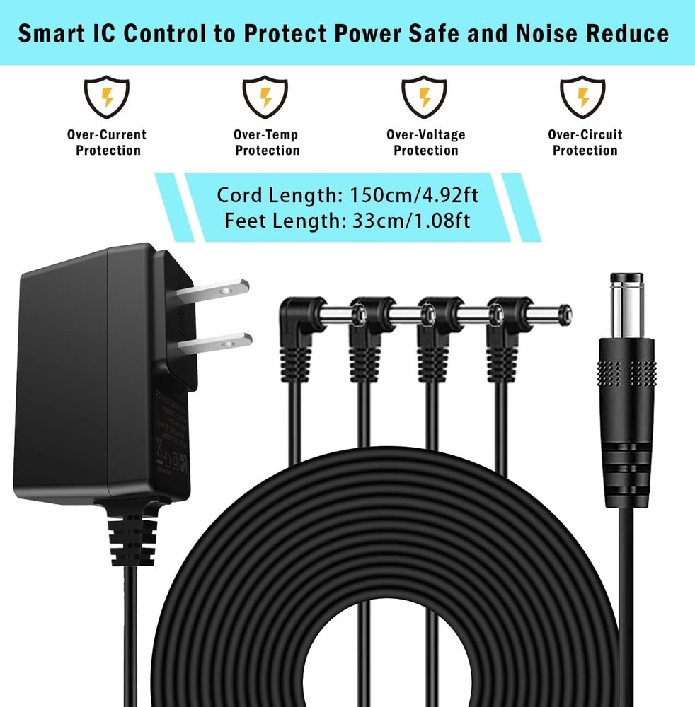 Effortless Power for Effect Pedals: 9V AC Adapter with Daisy Chain System