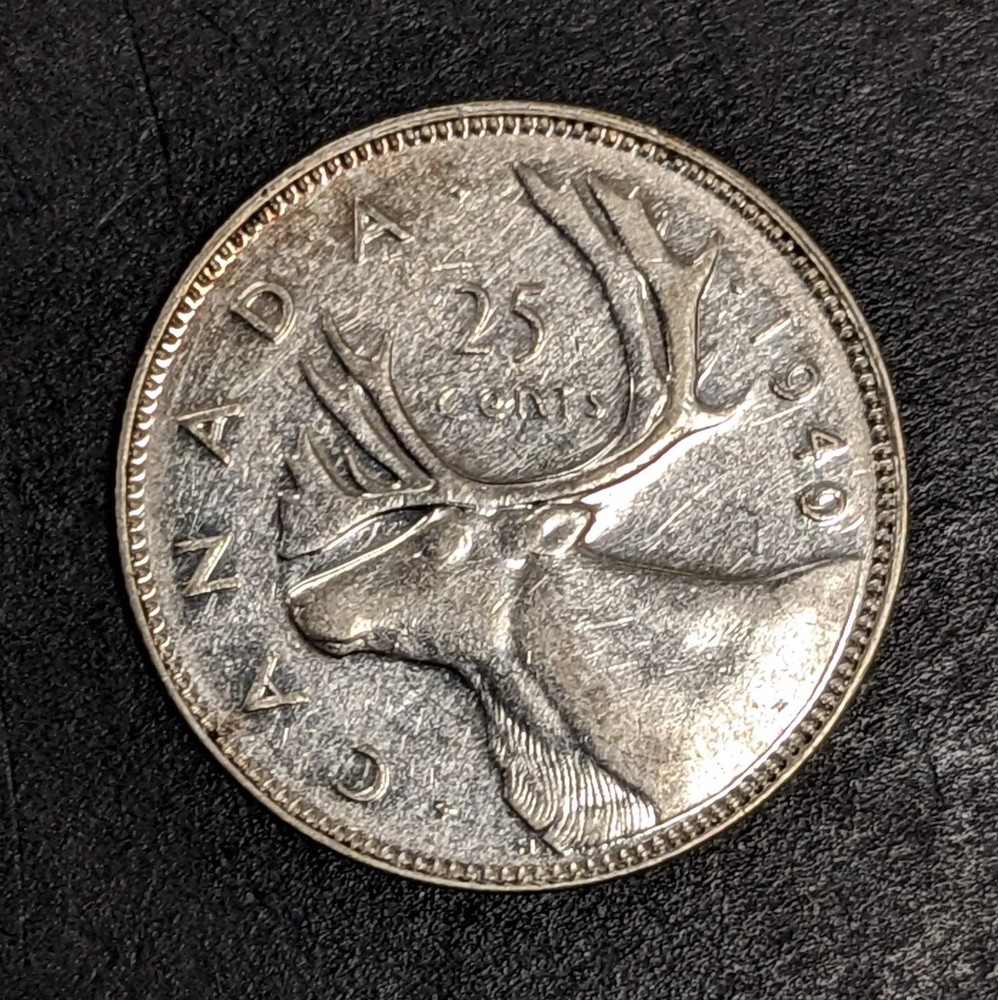 1949 Canada Silver 25 Cents George VI
