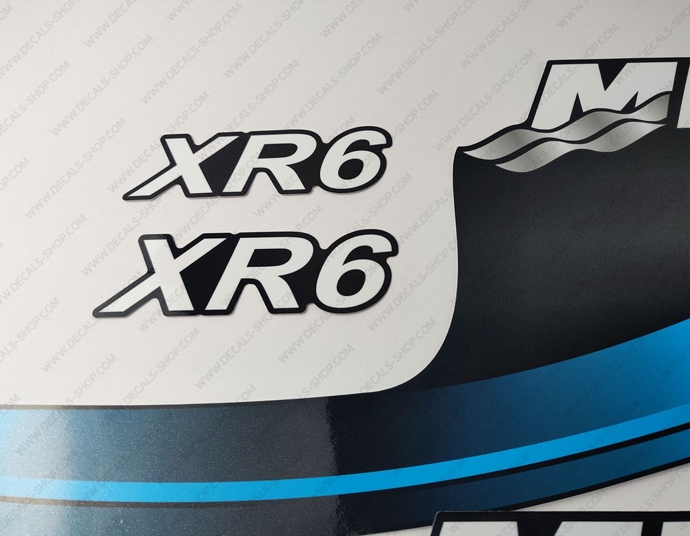 Mercury 150hp XR6 outboard engine decals BLUE sticker set