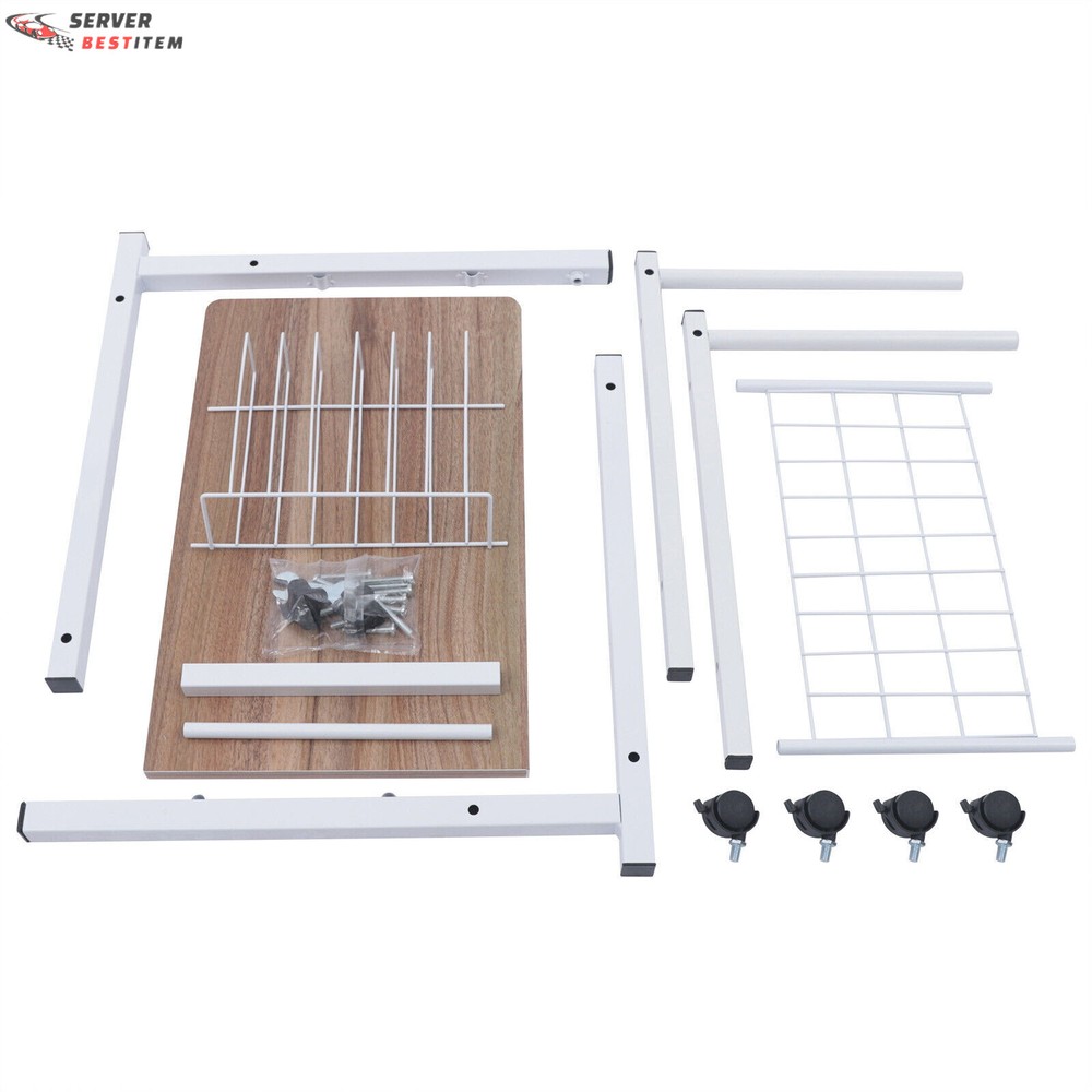 Bed Side Table Wheels Hospital Overbed Rolling Tray Sofa Side Desk Adjustable