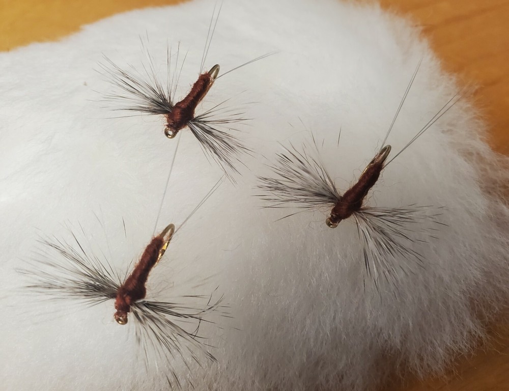 Rusty Spinner, Ken's Hackle Wing Rusty Spinner, Mayfly Spinner, 3 pack