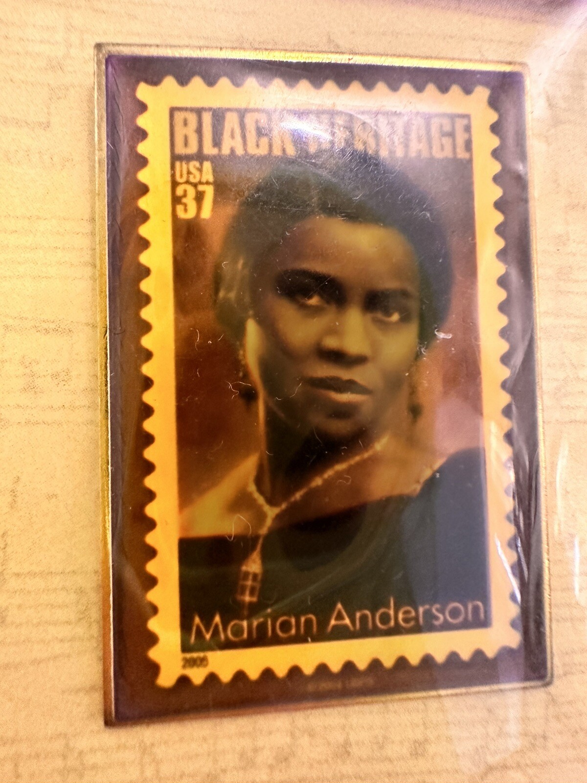 USPS Black Heritage Marian Anderson 37 Cent Postage Stamp Hat Lapel Pin
