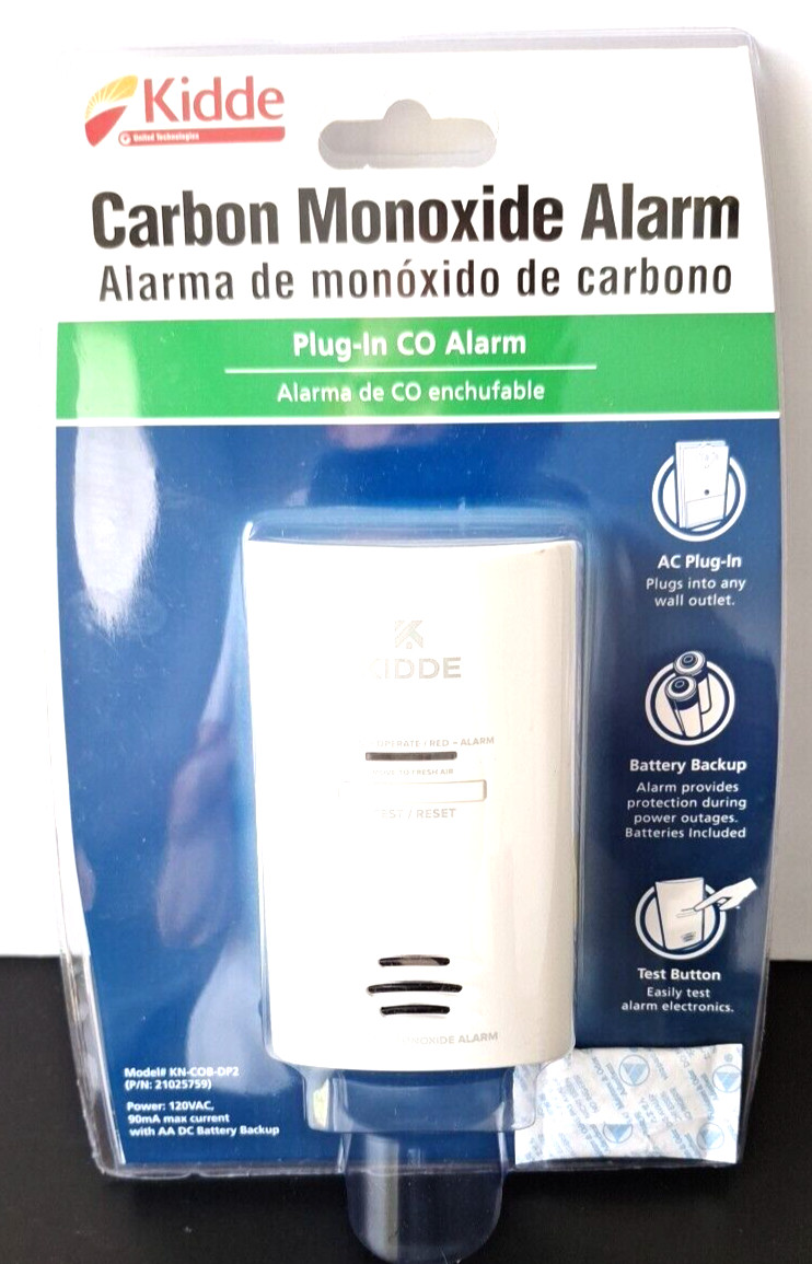 Kidde KN-COB-DP2 Carbon Monoxide Alarm AC Powered Plug In w/ Battery Backup New