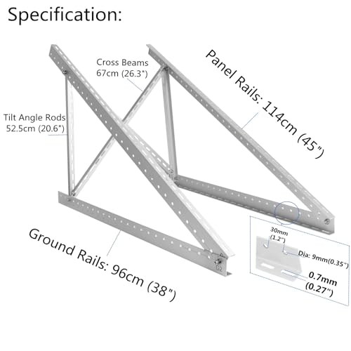 2 Sets 45'' Solar Panel Mount Brackets for 100-400 Watt Solar 45 IN 2 Sets