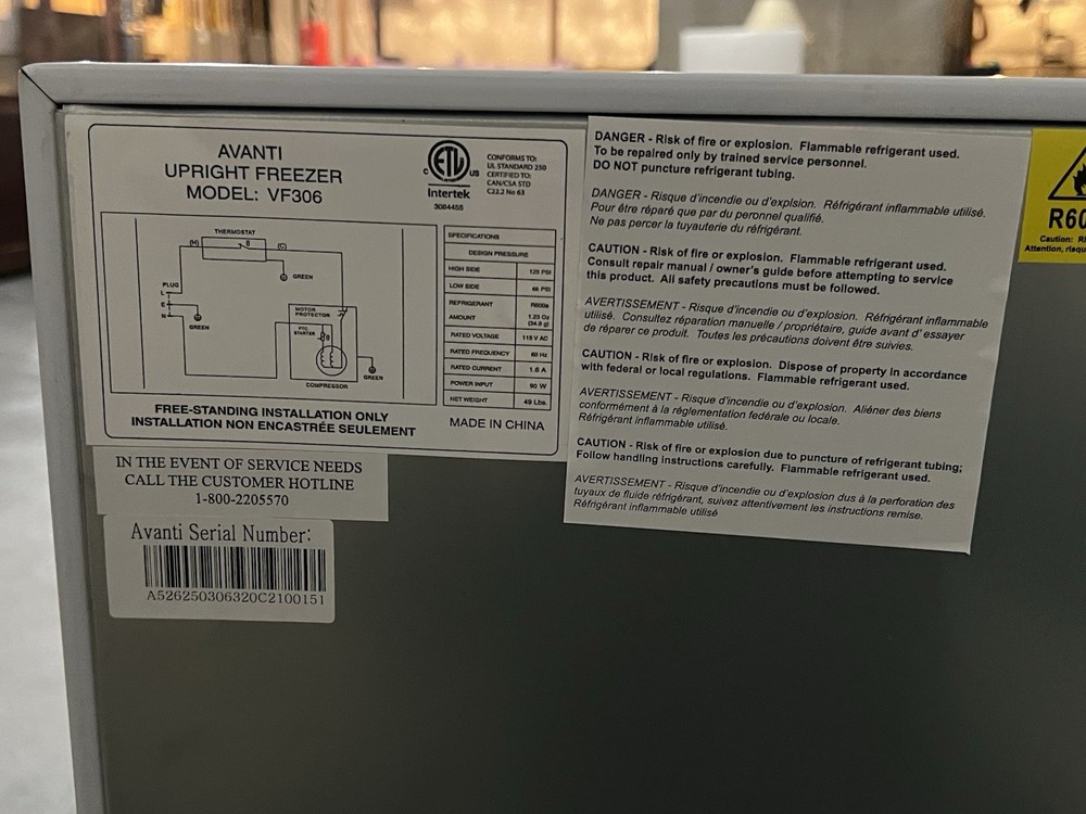 Avanti VF306 2.8 Cu. Ft. Upright Freezer