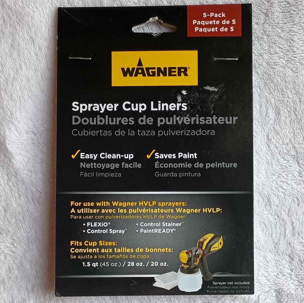 (4)Wagner Sprayer Cup Liners 5-Pack each for FLEXiO, Control Spray, PaintREADY