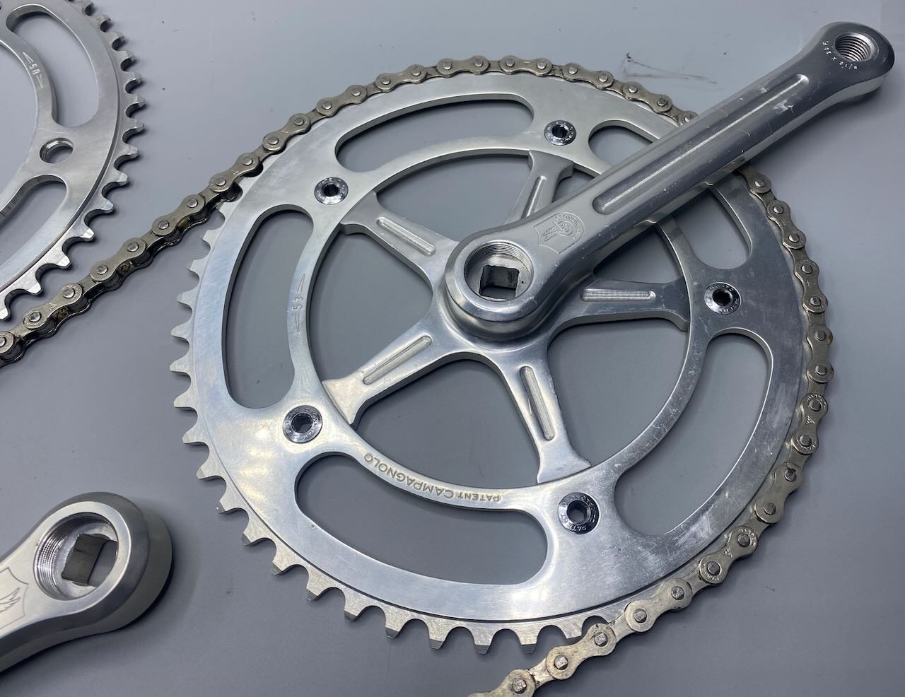 Campagnolo Pista Track Drivetrain NOS & Used 165 mm 1/8" wide