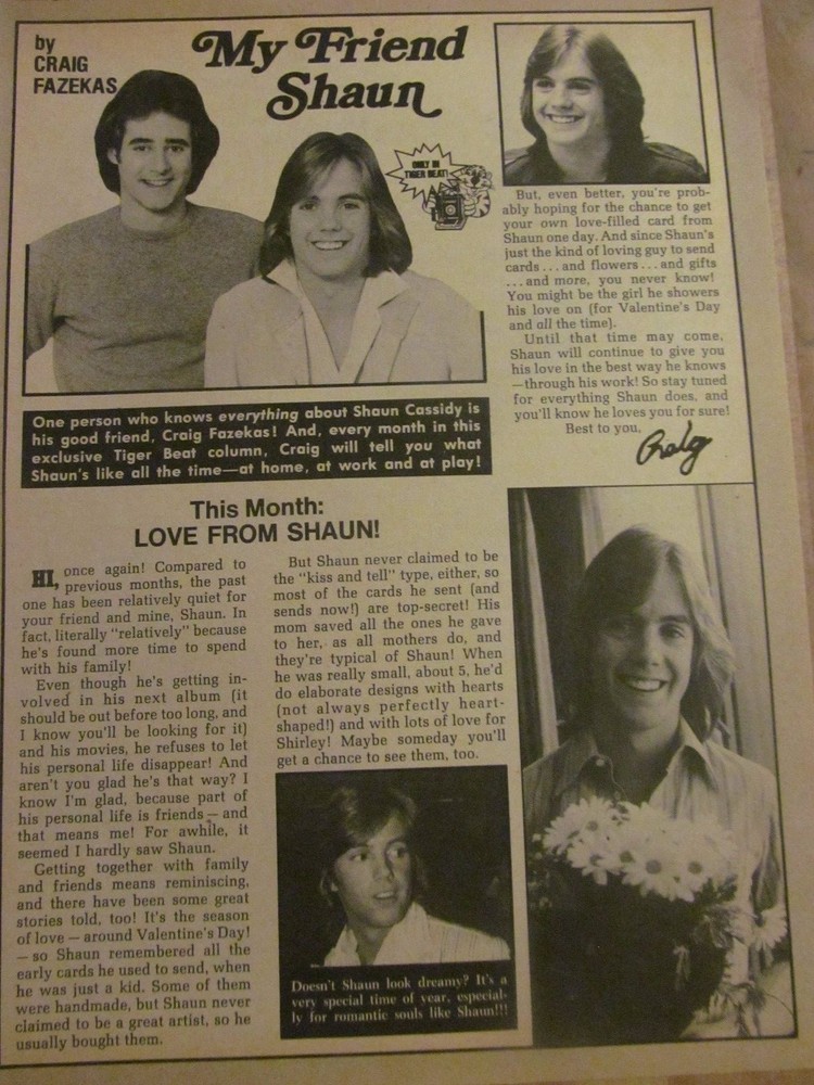 Shaun Cassidy, Full Page Vintage Clipping
