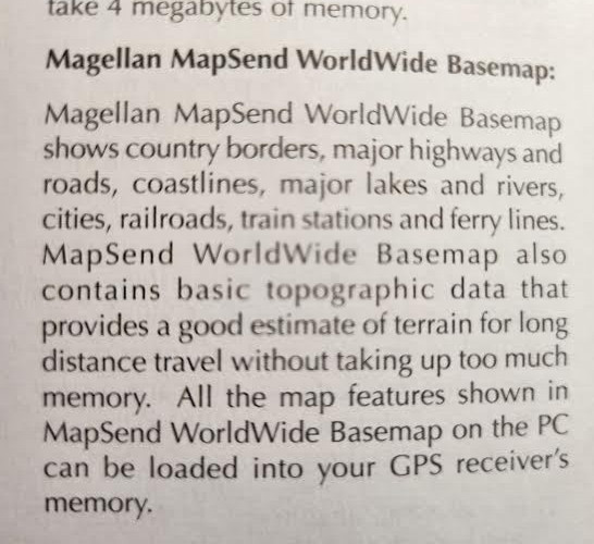 Mapsend Worldwide Basemap Software V1.10a Meridian Marine GPS +Data Cable