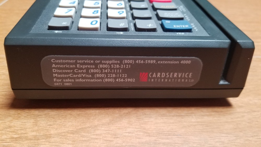LinkPoint A10 Credit Card reader with power supply, extra papers.