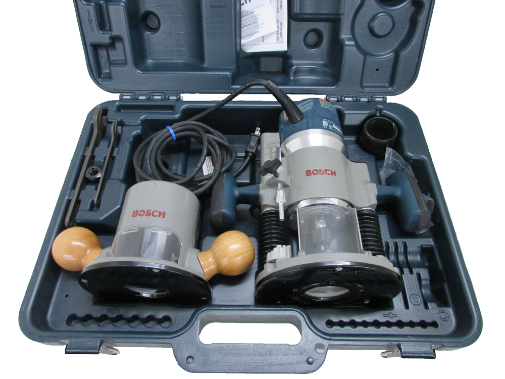 NICE! BOSCH 1617EVS FIXED / PLUNGE ROUTER COMBO KIT